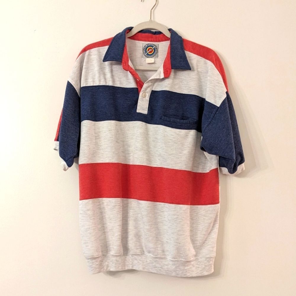 Vintage Static International Mens Polo 80's retro
